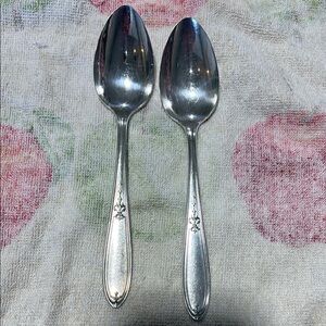 Elegant Niagara Silver Plate Serving Spoons